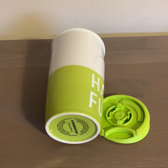 Starbucks “Dot Collection” Half Full Green and White Ceramic To Go Mug - Picture 8 of 8